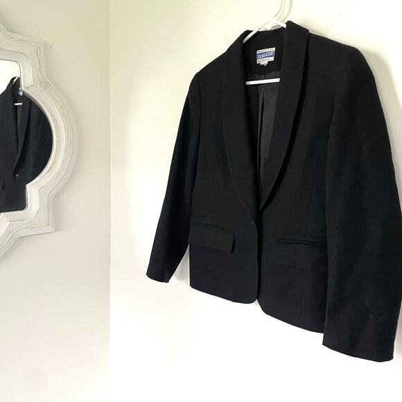 Vtg Pendleton Black Blazer Preppy Professional Corporate Wool Womens Sm Petite - Picture 2 of 12